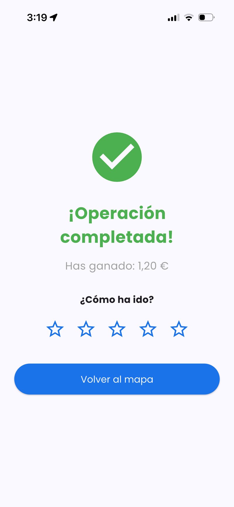 Operación completada: 1,20 € ganados